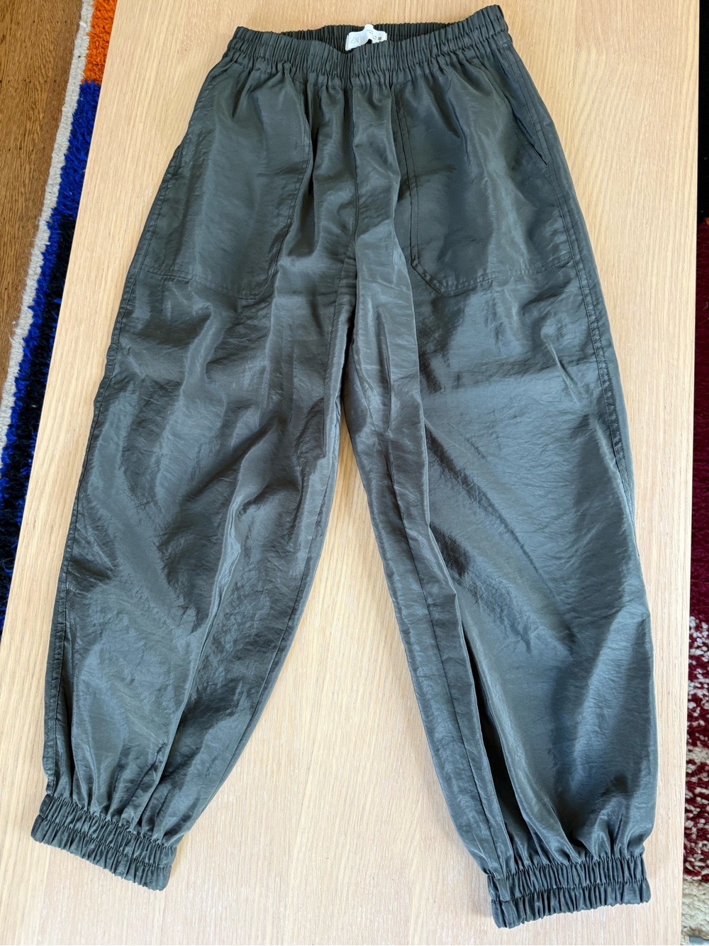 Zara Elastic Waist Jogger Pants in Olive Green